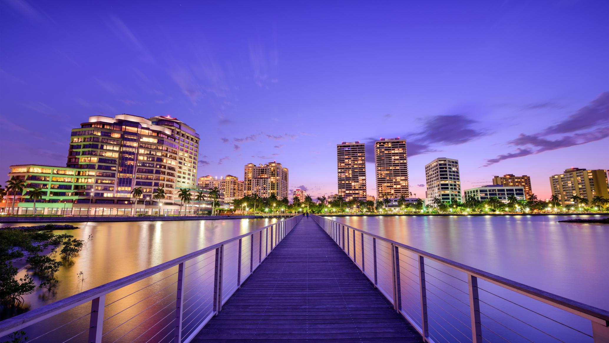 Boca Raton Waterfront Bridge at Twilight