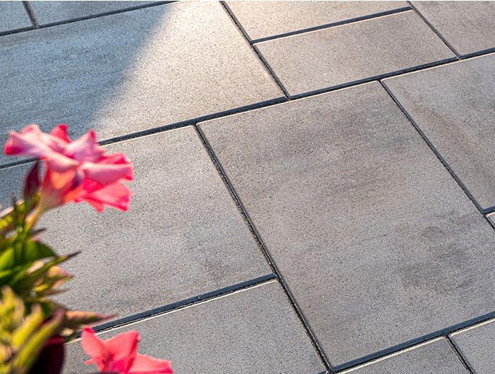 Detailed Paver Pattern with Flower Accent