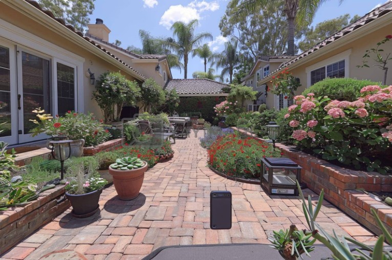 Courtyard Style Patio with Beautiful Landscaping