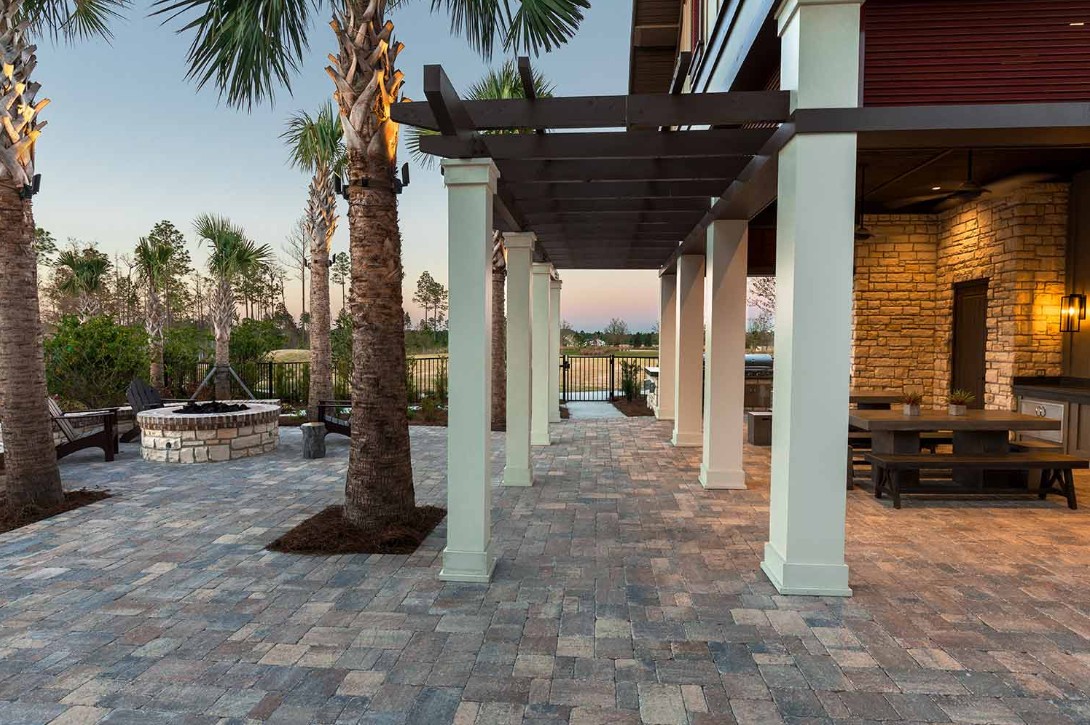 Luxury Patio with Pergola and Fire Pit