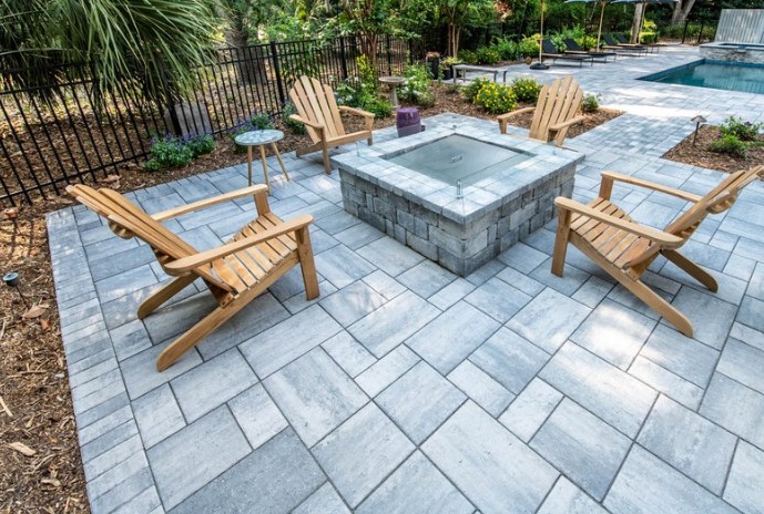 Hot Tub Patio with Furniture