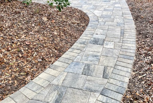 Curved Paver Walkway