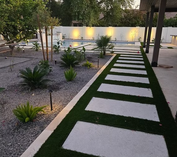 Linear Walkway with Lighting