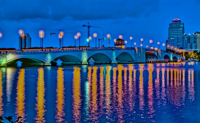 West Palm Beach Bridge at Night